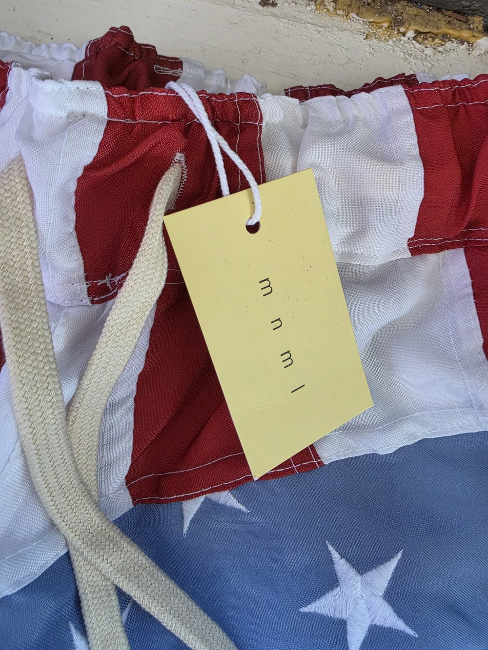 MNML Patriotic Stars & Stripes Swim Shorts in Red, White & Blue